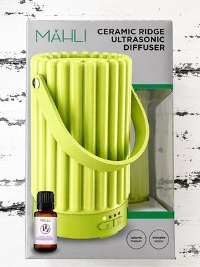 MÄHLI Ceramic Ridge Ultrasonic Diffuser + Lavender Oil | Modern Aromatherapy